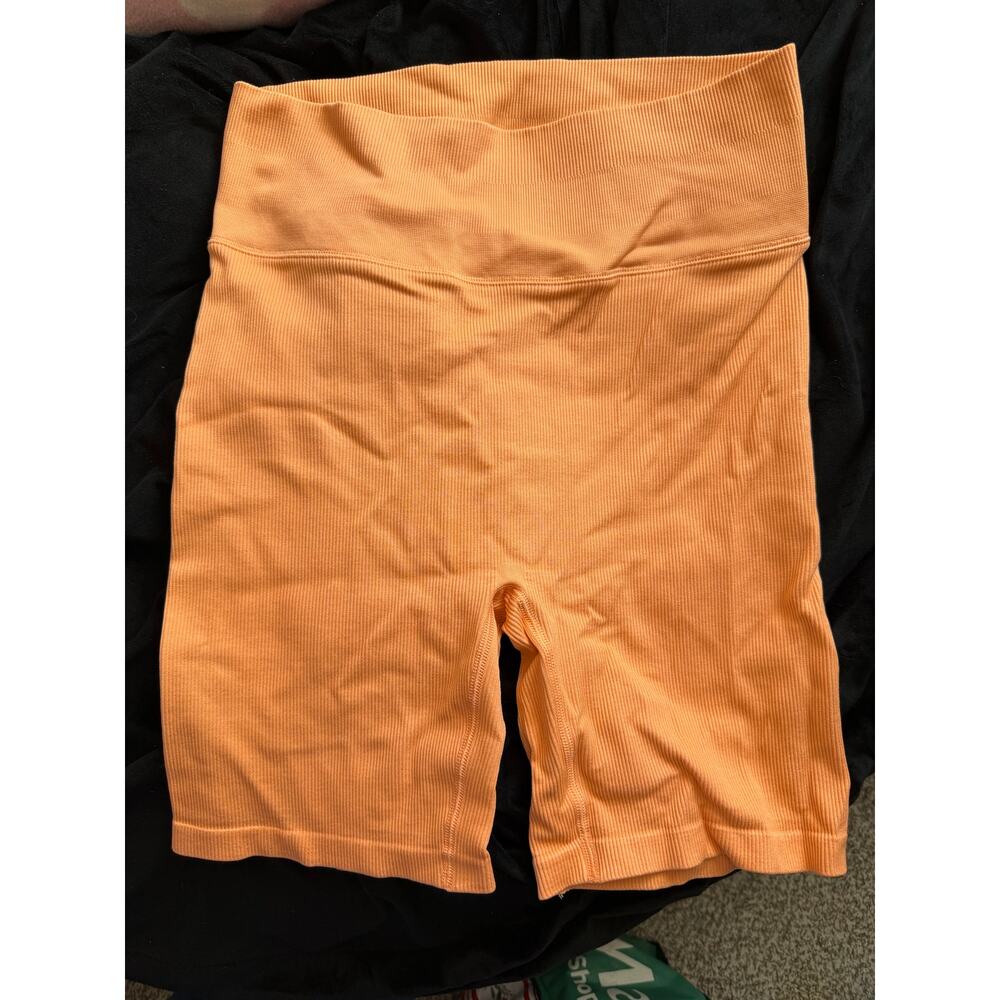 J.Crew Active Ribbed High-Waisted Biker Shorts Coral Peach Size Large